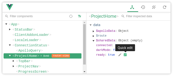 Figure 1. Vue Devtools