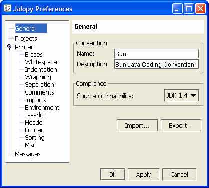 Figure 1: Jalopy Preferences
