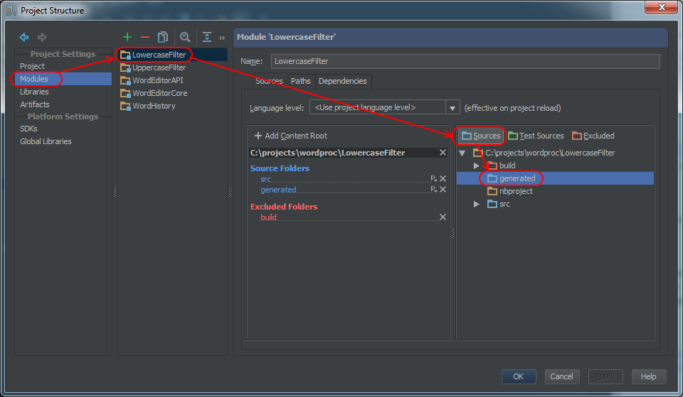 Figure 13: Identifying Generated Sources