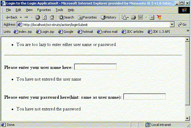 Figure 5: Submitting Without Entering Username and Password