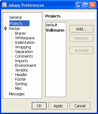 Figure 3: Jalopy Preferences