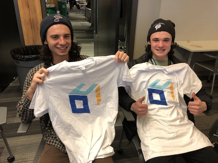 Congratulations to brothers, Quentin and Owen Reiser, who won the grand prize of Most Innovative hack. They created an augmented reality drawing app on iOS called 