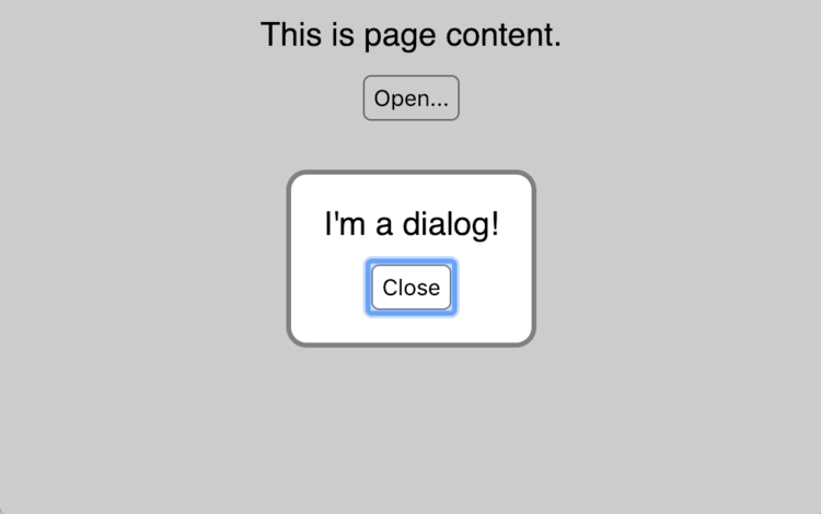 html dialog open