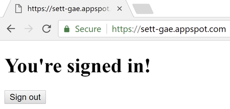 When sign-in is successful this page is displayed.